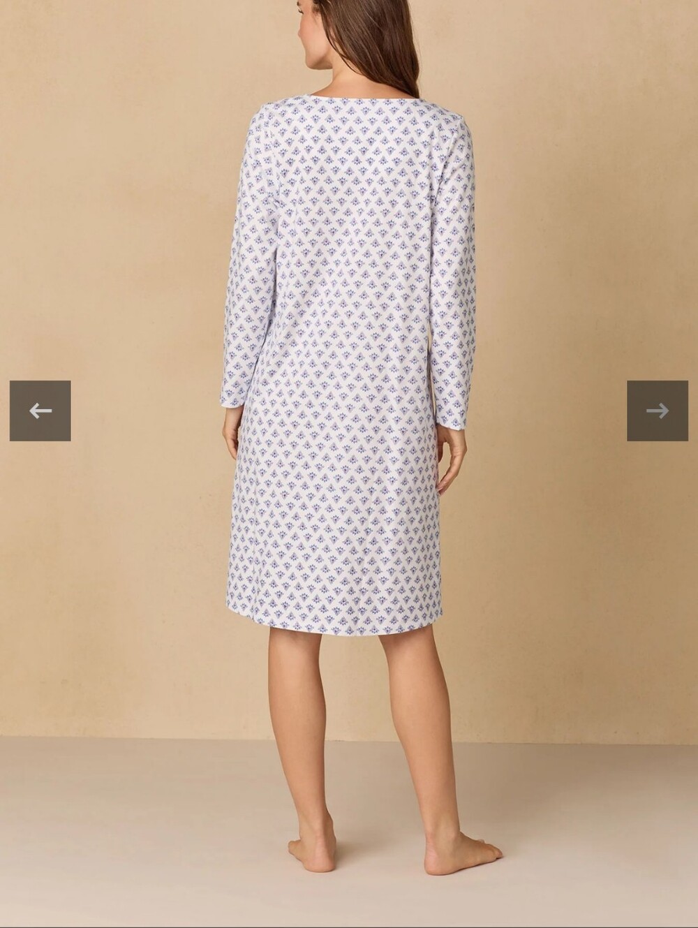 Carole Hochman Blue Medallion Waltz Cotton Jersey Nightgown Large - Picture 4 of 8